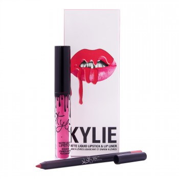 Матовый блеск Kylie + мягкий карандаш для губ (поштучно Koko k)