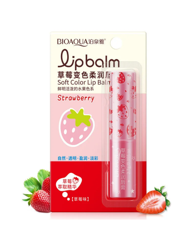 Бальзам для губ BIOAQUA Lip Balm Strawberry з екстрактом полуниці 2.7 г