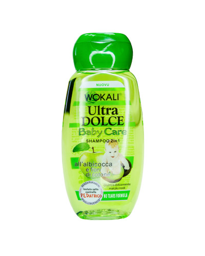 Дитячий шампунь Wokali Ultra Dolce Shampoo Baby Care яблуко і ківі 2в1 WKL188 220 мл