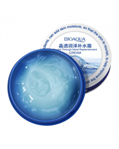 Зволожуючий крем-гель для обличчя BIOAQUA Crystal Through Moist Cream на основі льодовикової води і гіалуронової кислоти 38 г