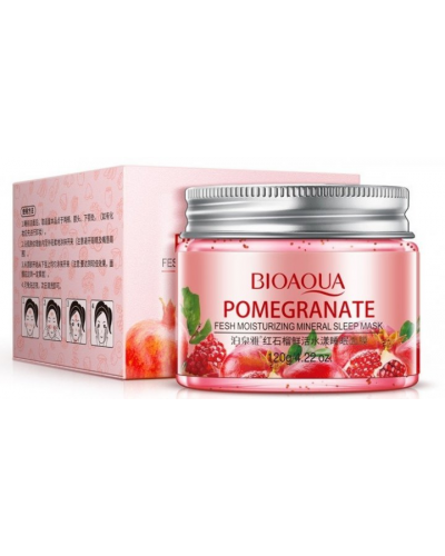 Нічна маска для обличчя BIOAQUA Pomegranate Mineral Sleep Mask з екстрактом граната і гіалуроновою кислотою 120 г