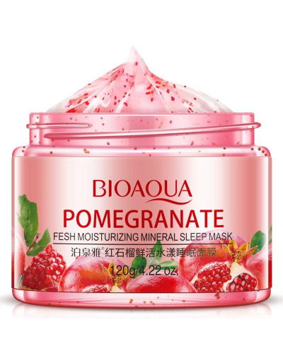 Нічна маска для обличчя BIOAQUA Pomegranate Mineral Sleep Mask з екстрактом граната і гіалуроновою кислотою 120 г