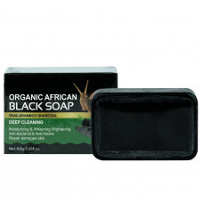 Мыло ручной работы Wokali Organic African Black Soap с муцином улитки и бамбукового угля 100 г