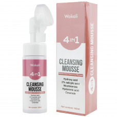 Пінка-мус для вмивання Wokali 4 in 1 Cleansing Mousse з гіалуроновою саліциловою гідроксикислотою нікотинамідом та церамід 150 мл