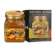 Натуральный скраб для лица и тела Wokali Collagen Natural Scrub с коллагеном WKL593 500 мл