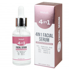 Сироватка Wokali 4 in 1 Facical Serum зволожуюча з гіалуроновою кислотою вітамінами C E та ніацинадами 30 мл