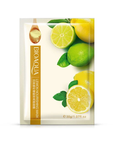 Тканинна маска для обличчя BIOAQUA Lemon Nourishing Mask з екстрактом лимона 30 г