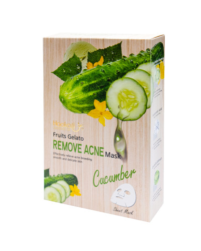 Тканинна маска Wokali Cucumber Fruits Gelato Remove Acne Mask з екстрактом огірка HA-3011 (30мл*10шт)