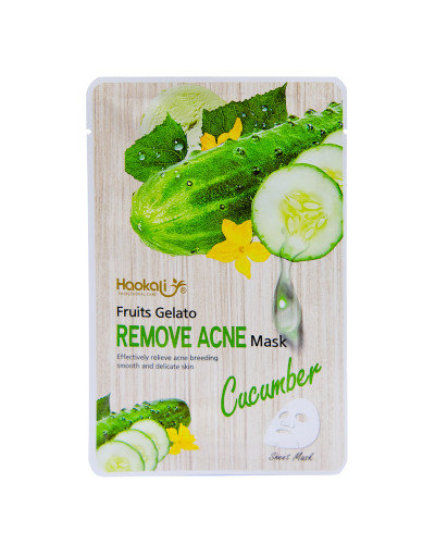 Тканинна маска Wokali Cucumber Fruits Gelato Remove Acne Mask з екстрактом огірка HA-3011 (30мл*10шт)