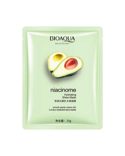 Маска для обличчя BIOAQUA Niacinome Hydrating Shea Mask з екстрактами авокадо і маслом ши 25 г