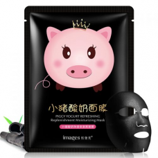 Маска-салфетка для лица Images Piggy Yogurt Refreshing Black йогуртова 25 г